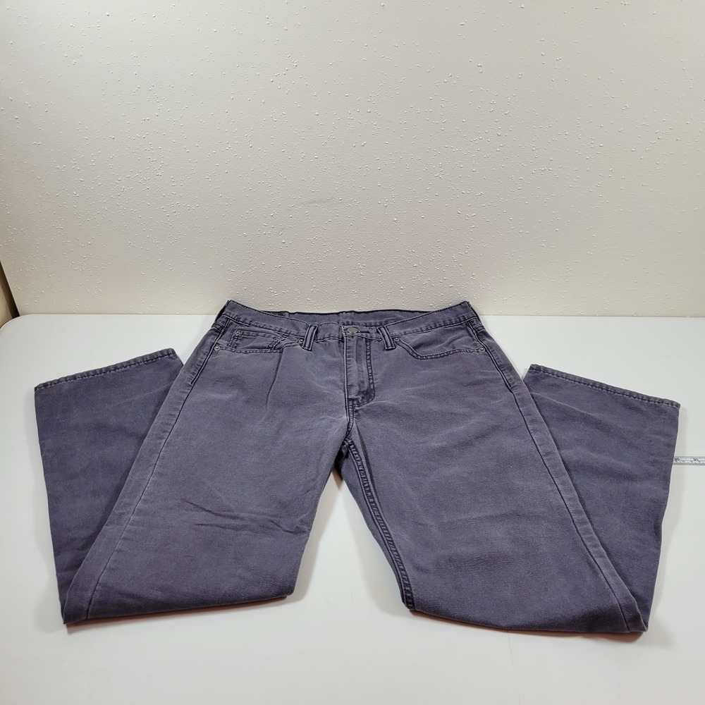 Levi's 514 Straight Fit Pants Mens 33x30 Gray Excellent‎ Canvas Denim 00514-0691